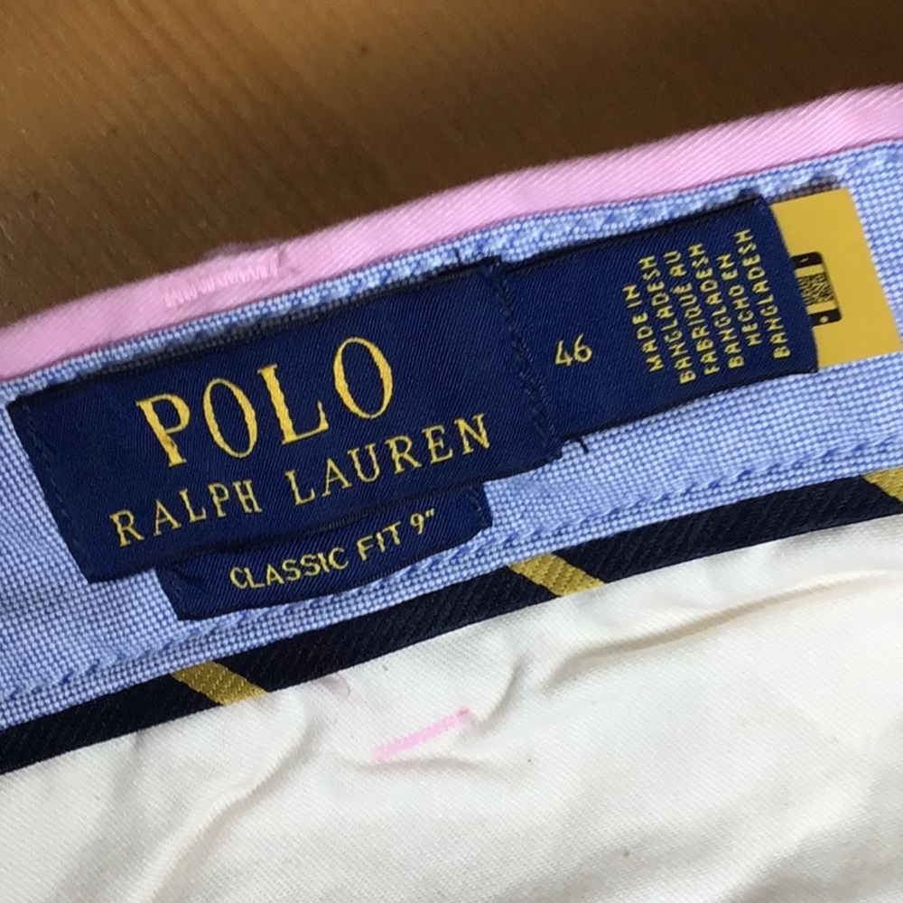 Ralph Lauren Pink Men’s Flat Front Shorts with Blue Pony size 46:classic fit - Picture 16 of 16